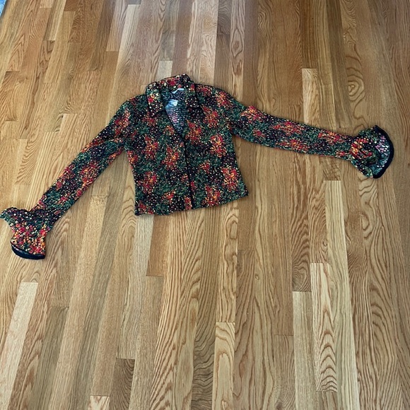 NWT Free People Amelia Printed Blouse Bell Sleeve Blouse $138 Size L - Picture 3 of 16